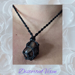 Tiger’s Eye Macramé Crystal Jewelry | Necklace or Bracelet | One of a Kind
